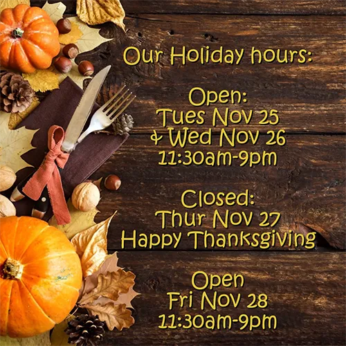 Thanksgiving Hours 2025